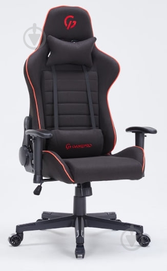 Крісло ігрове GamePro GC575FB Size L Fabric Black&Red чорно-біло-червоний - фото 1 Крісло ігрове GamePro GC575FB Size L Fabric Black&Red чорно-біло-червоний - фото 1