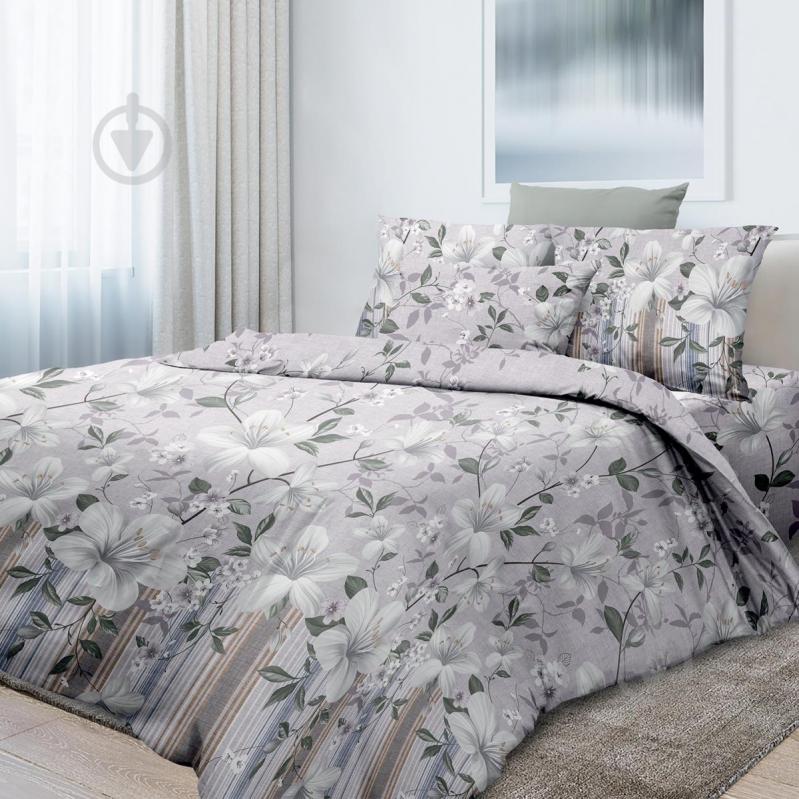 Комплект постельного белья 2.0 Евро Эстетика серый Ecotton - фото 1