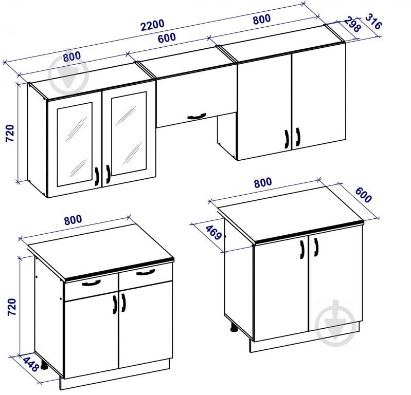 Кухня Мишелла МДФ 2,2 м - фото 3