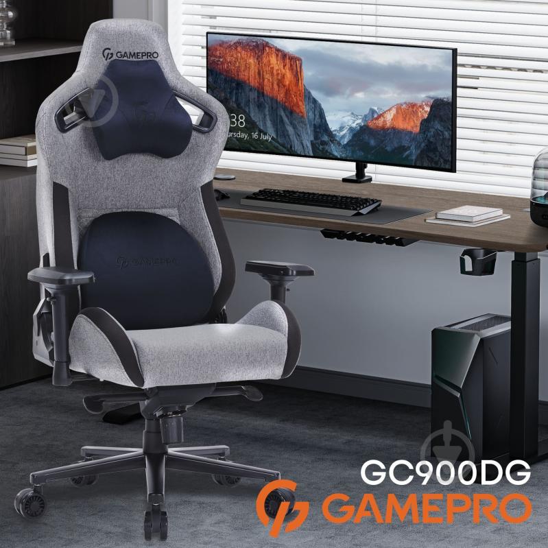 Кресло игровое GamePro GC900DB Size XL Fabric Dark Grey - фото 11 Кресло игровое GamePro GC900DB Size XL Fabric Dark Grey - фото 11