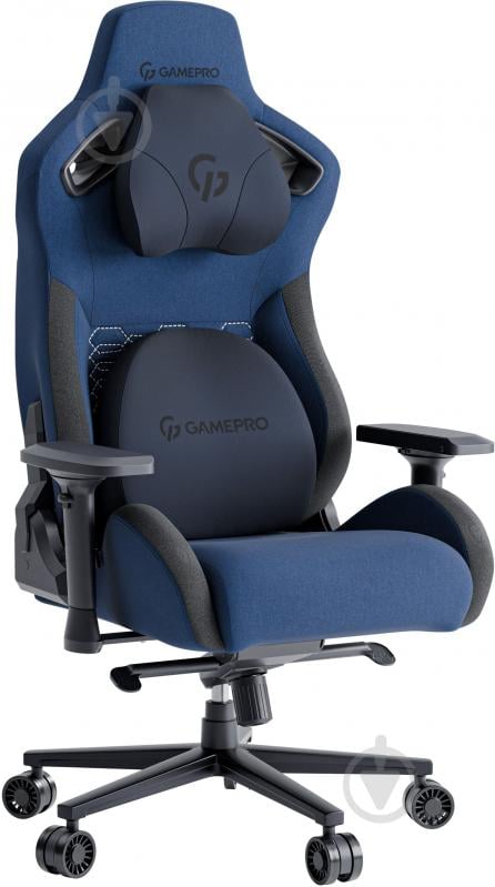 Крісло ігрове GamePro GC900DB Size XL Fabric Dark Blue - фото 1