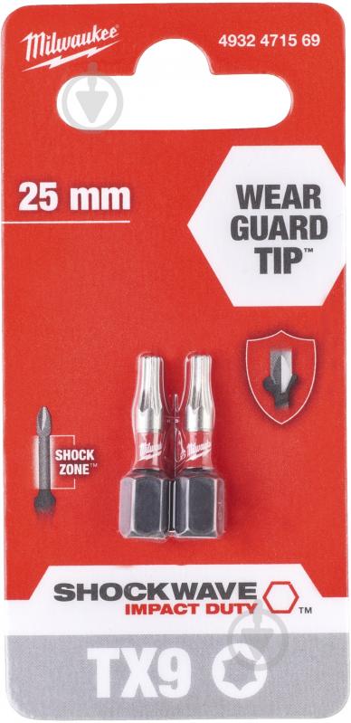 Бита Milwaukee Torx 2 шт. 4932471569 - фото 1