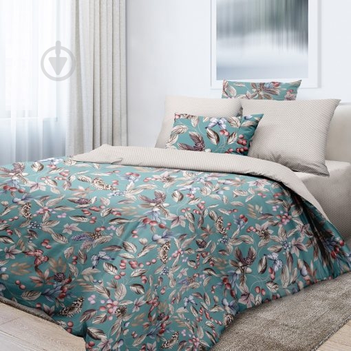 Комплект постельного белья 2.0 Евро зеленый Ecotton - фото 1