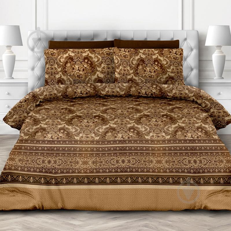 Комплект постельного белья 2.0 Евро Династия коричневый Ecotton - фото 1