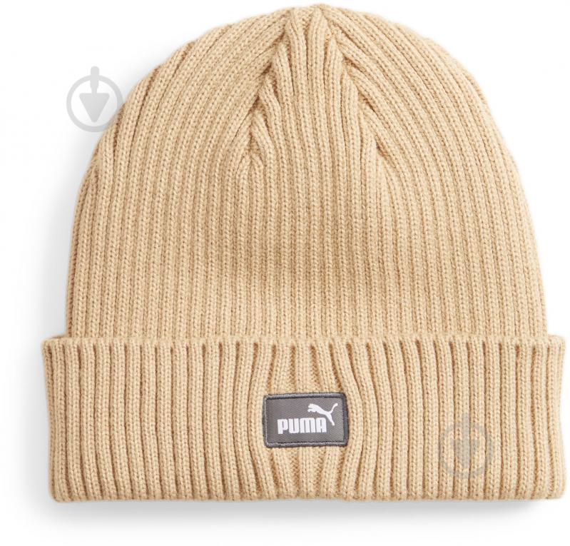 Шапка Puma PUMA CLASSIC CUFF BEANIE 02482603 р.one size бежевый - фото 1