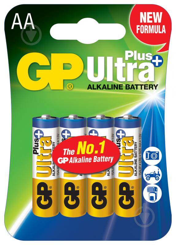 Батарейки GP Ultra Plus 15AUP AA (R6, 316) 4 шт. - фото 1