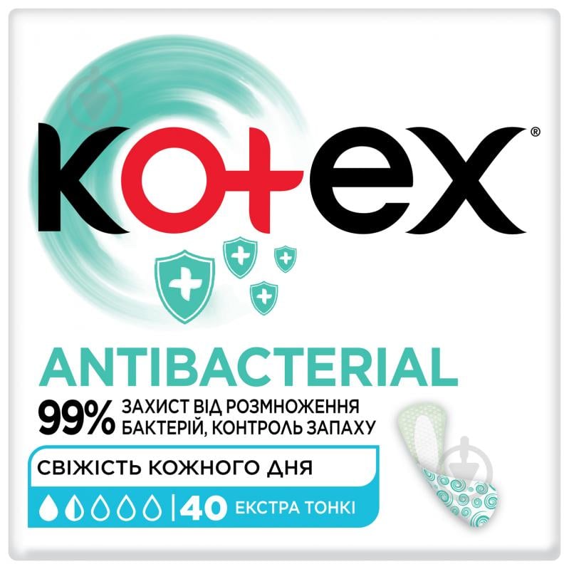 Прокладки щоденні Kotex Antibacterial 40 шт. - фото 1