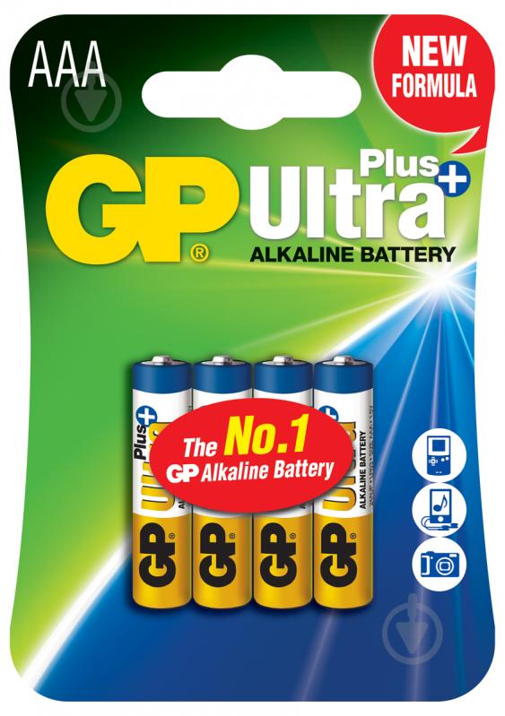 Батарейки GP Ultra Plus 24AUP AAA (R03, 286) 4 шт. - фото 1