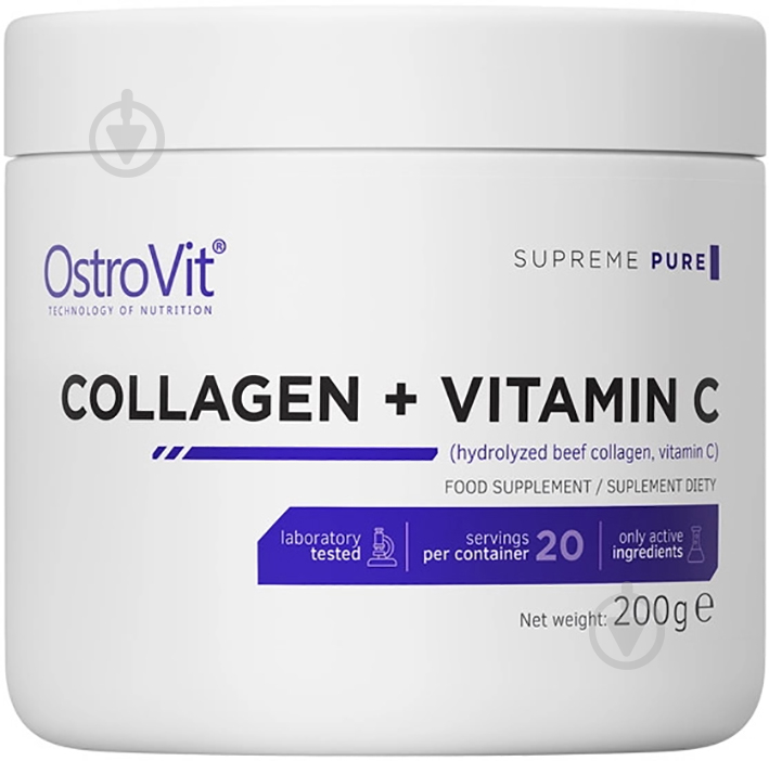 Колаген Ostrovit Collagen + Vitamin C малиновый лимонад с мятой 200 г - фото 1