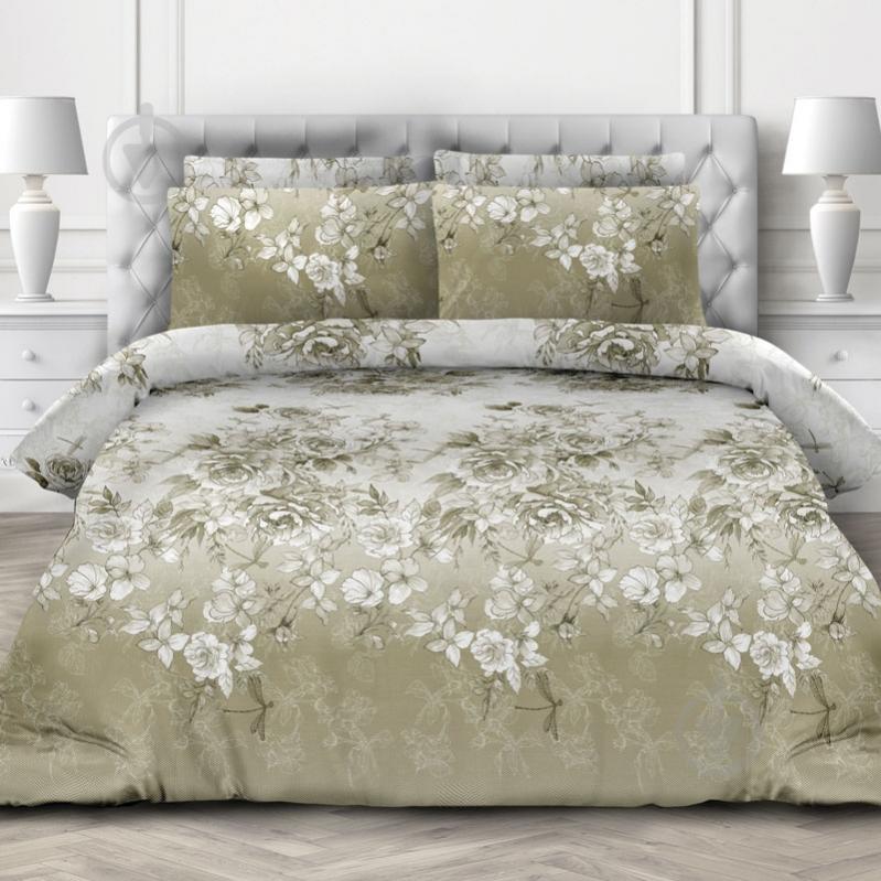 Комплект постельного белья 2.0 Евро Витторио зеленый Ecotton - фото 1 Комплект постельного белья 2.0 Евро Витторио зеленый Ecotton - фото 1