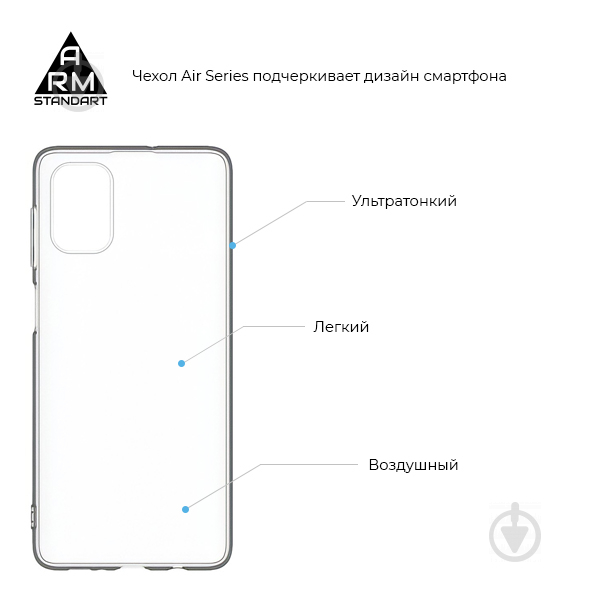 Накладка на корпус Armorstandart для Samsung M51 (Защитное стекло Full Glue + Панель Air Series) (ARM58091) - фото 3