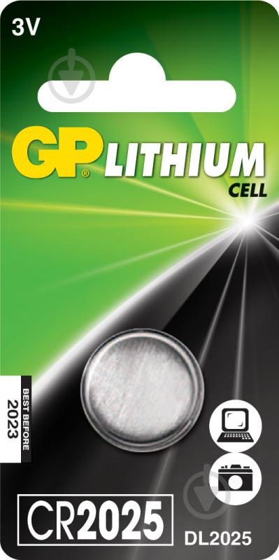 Батарейка GP Lithium Button Cell 3.0V CR2025 1 шт. - фото 1