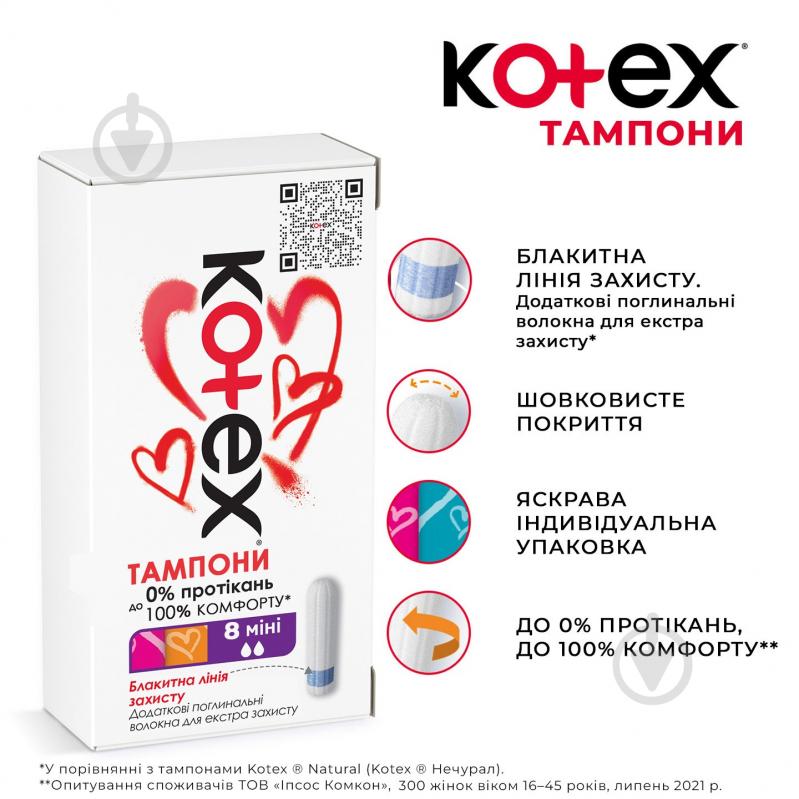 Тампони Kotex Ultra Sorb Silky Cover mini 8 шт. - фото 3