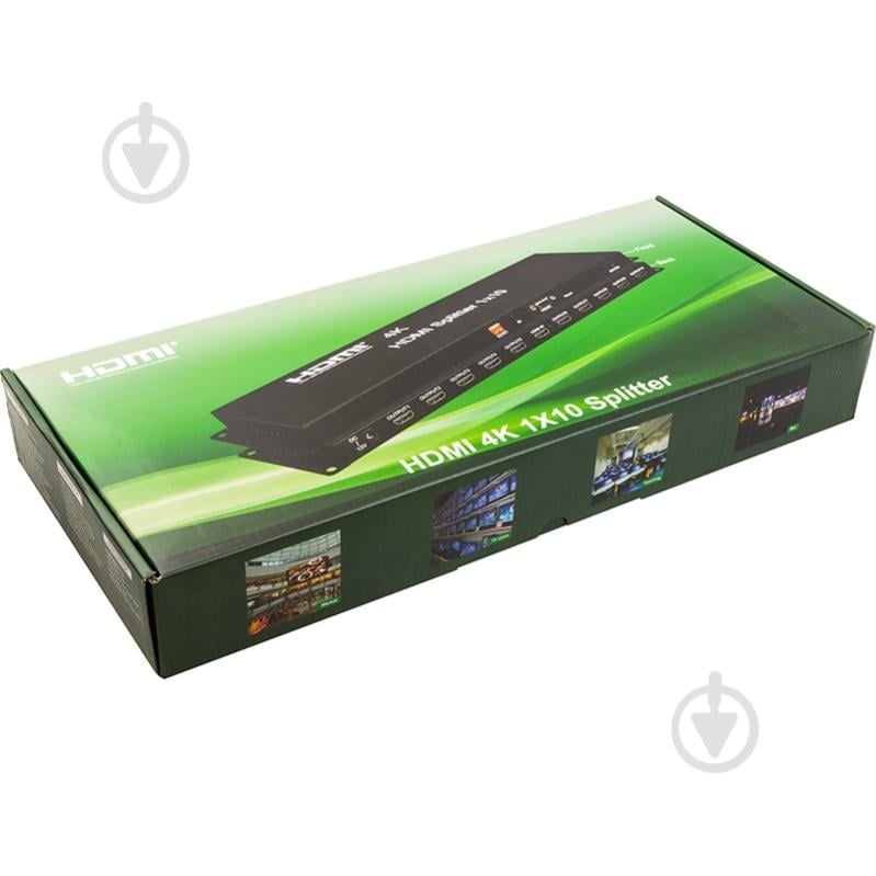 Сплітер PowerPlant HDMI 1x10 V1.4 3D 4K/30hz (HDSP10-V1.4) чорний (CA912506) - фото 3