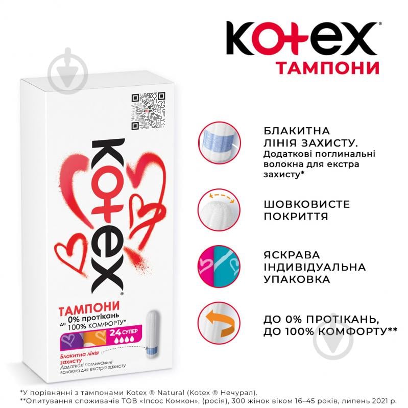 Тампоны Kotex Ultra Sorb Silky Cover super 24 шт. - фото 4