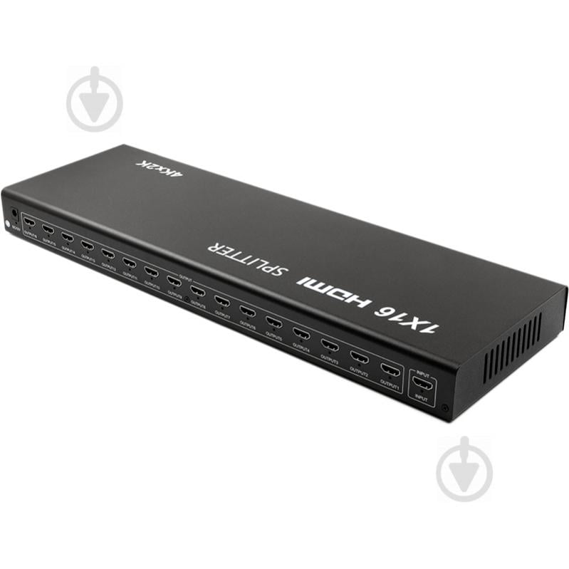 Сплітер PowerPlant HDMI 1x16 V1.4 3D 4K/30hz (HDSP16-V1.4) чорний (CA912513) - фото 1