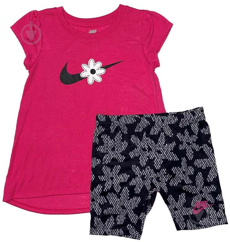 Комплект дитячого одягу Nike SPORT DAISY BIKE SHORT SET 36J082-023 р.5 фуксія - фото 1