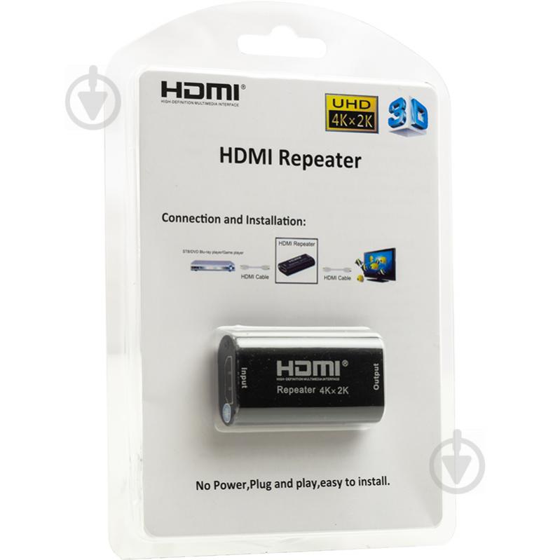 HDMI-ретранслятор PowerPlant 1.4V до 40 м 4K/30hz (HDRE1) черный (CA912537) - фото 4