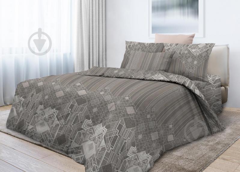 Комплект постельного белья 2.0 Евро Палладиум коричневый Ecotton - фото 1
