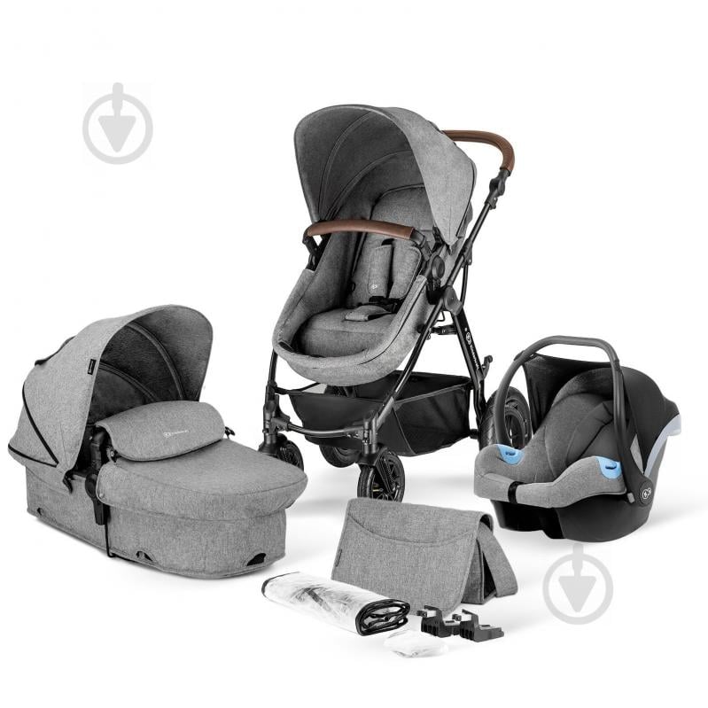 Коляска 3 в 1 Kinderkraft Moov Gray Melange KKWMOOVGRYM0NC - фото 1