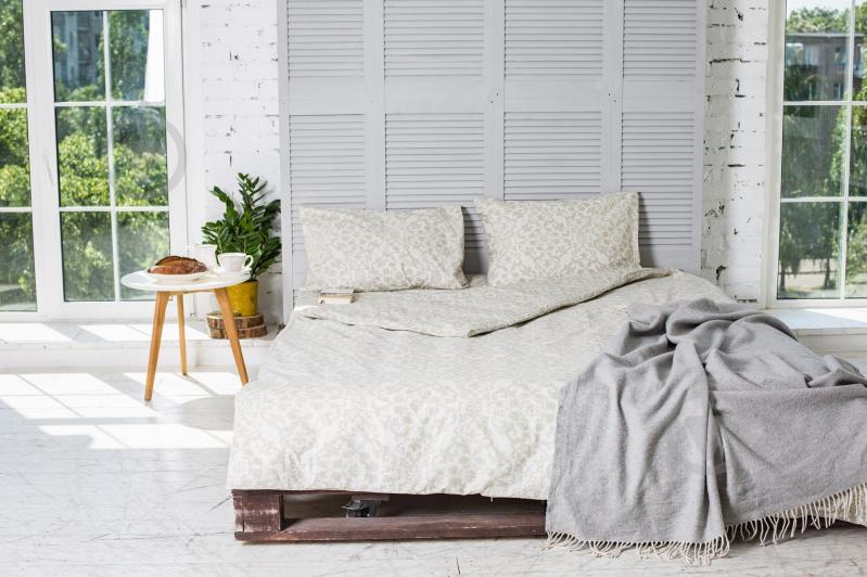 Комплект постільної білизни 2.0 Євро бежевий Ecotton - фото 1