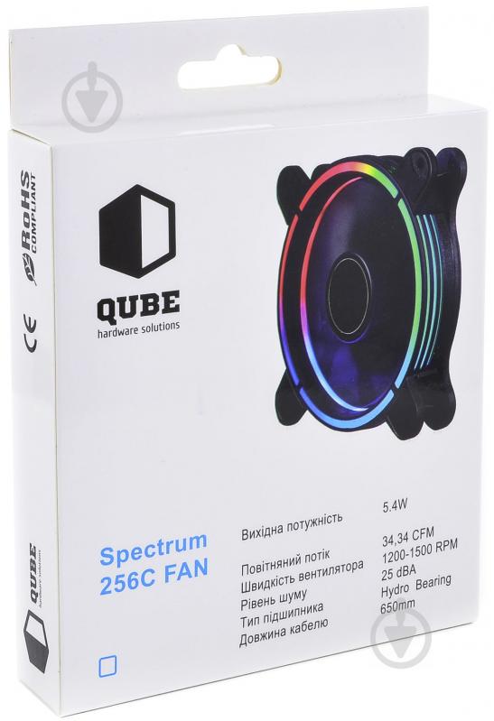 Корпусный кулер QUBE RAINBOW SPECTRUM 256C 120mm 18LED (QB-SPECTRUM-120-18) - фото 5