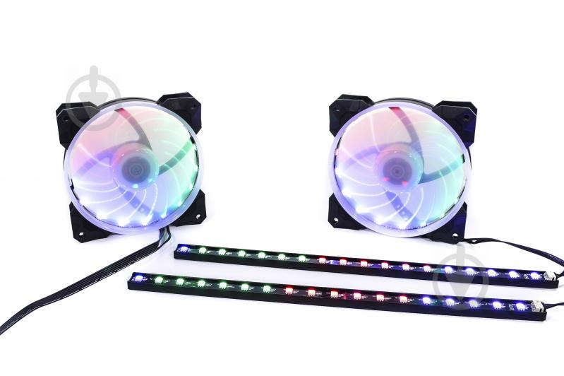 Корпусний кулер+cвітлодіодна стрічка QUBE RAINBOW CHAMELION KIT + Fans 120mm 18LED (RGB_CHAMELION_KITv01) - фото 3