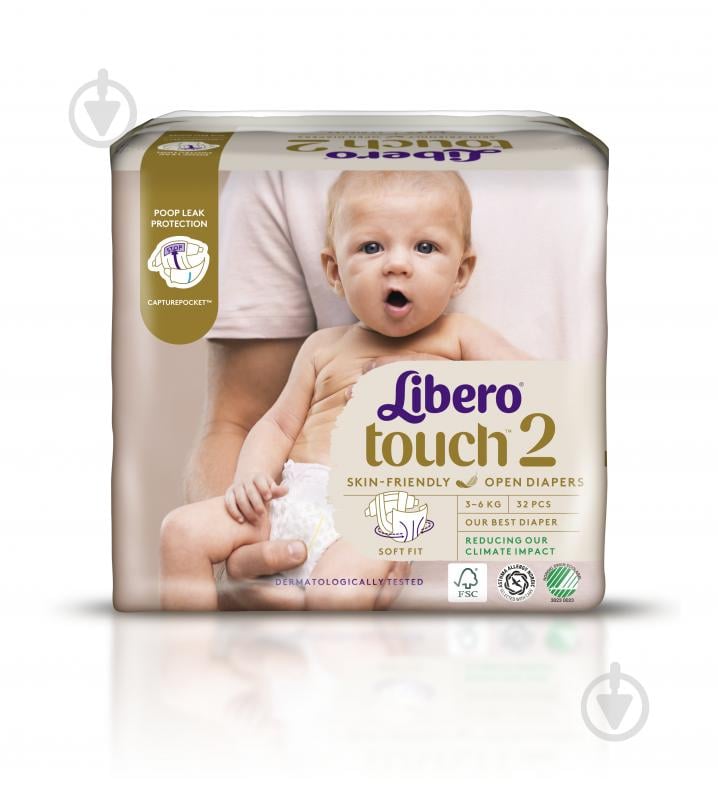 Подгузники-трусики Libero Touch 2 3-6 кг 32 шт. - фото 2