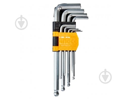 Набір ключів шестигранних INGCO ключів шестигранних із кулькою 9 шт. 1,5–10 мм HHK12091 - фото 2 Набір ключів шестигранних INGCO ключів шестигранних із кулькою 9 шт. 1,5–10 мм HHK12091 - фото 2