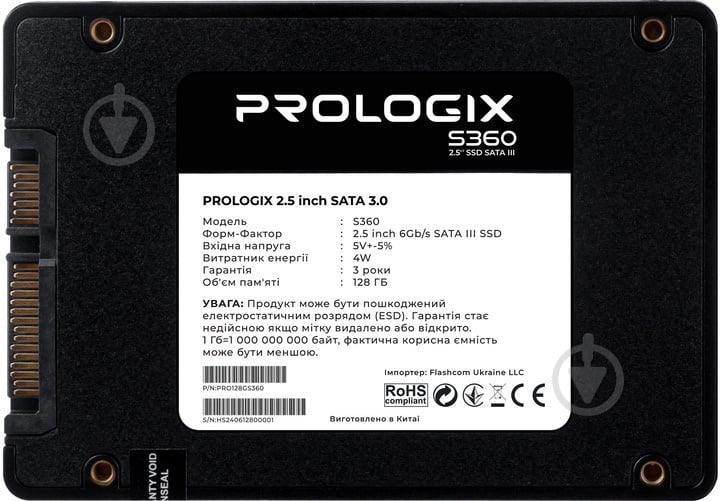 SSD-накопитель PrologiX S360 128GB 2,5" SATA III TLC (PRO128GS360) - фото 2