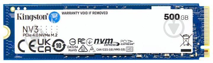 SSD-накопичувач Kingston NV3 500GB M.2 PCI Express 4.0 x4 (SNV3S/500G) - фото 1