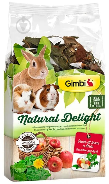 Корм Gimbi для гризунів Natural Delight кульбаба та яблука 100 г (2.210162/14800) - фото 1