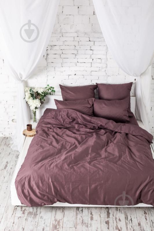 Комплект постільної білизни 2.0 Євро коричневий Ecotton - фото 1 Комплект постільної білизни 2.0 Євро коричневий Ecotton - фото 1