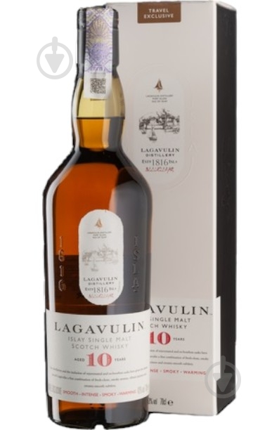 Виски Lagavulin односолодовый "Lagavulin 10yo" подарочная коробка 0,7 л - фото 1