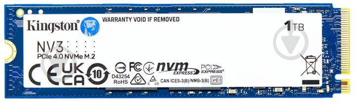 SSD-накопичувач Kingston 1000GB M.2 PCI Express 4.0 x4 (SNV3S/1000G) - фото 1