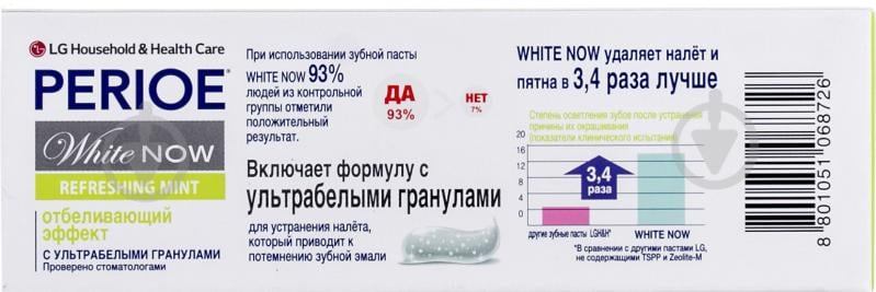 Зубна паста Perioe White now. Освіжаюча м'ята 120 г - фото 4