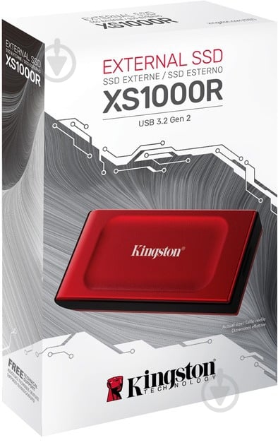 SSD-накопичувач Kingston XS1000 2000GB Portable USB Type-C 3D TLC (SXS1000R/2000G) - фото 5