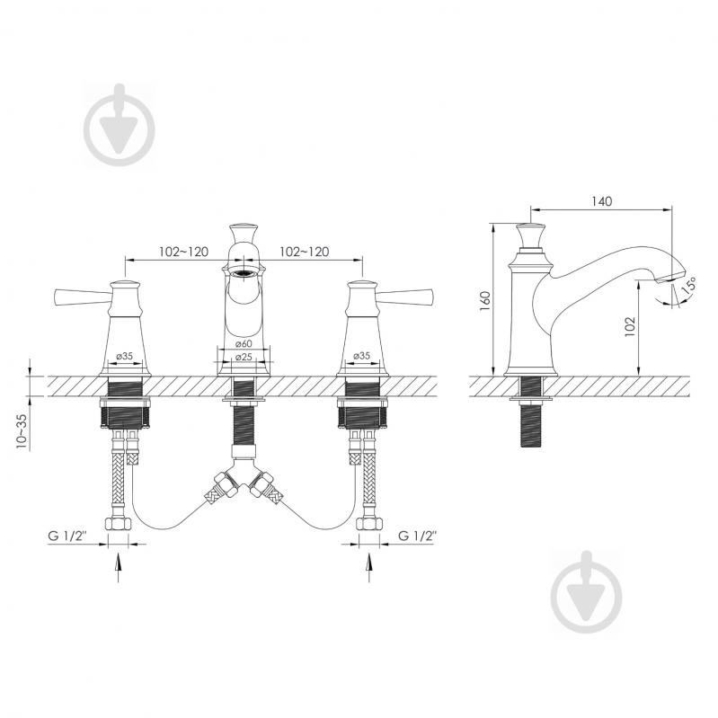 Смеситель для умывальника Imprese Podzima Ledove ZMK01170102 - фото 2