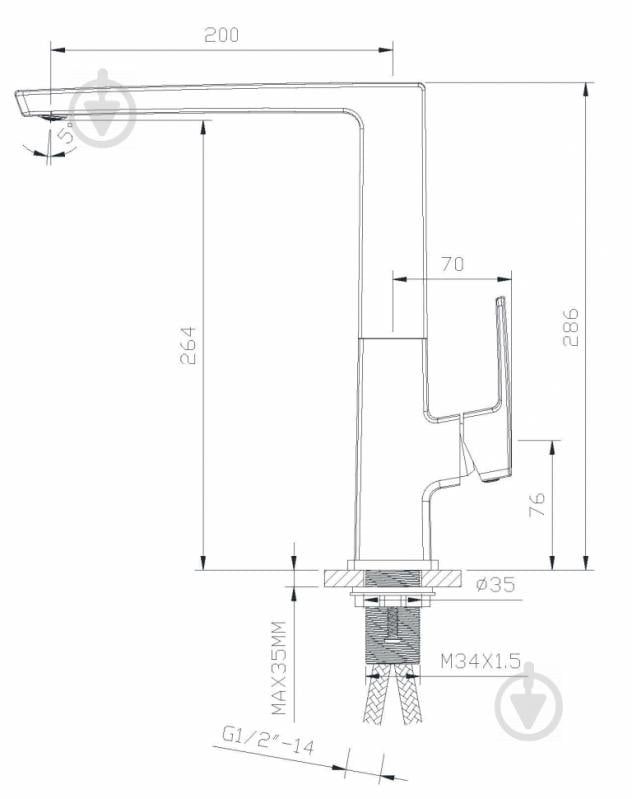 Смеситель для кухни Imprese Grafiky ZMK041807150 - фото 2