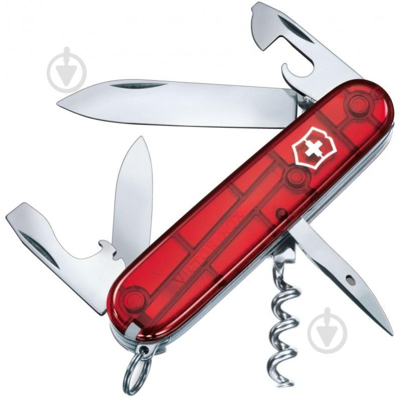 Нож швейцарский Victorinox SPARTAN 1.3603.TB1, красные полупрозрачные накладки 88297 - фото 1