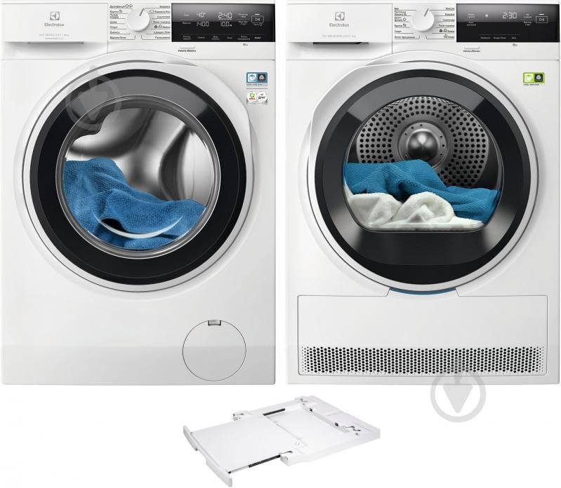 Пральна машина Electrolux EW6F3414UU + сушильна машина EW7D394UU + з'єднувальна планка E1WYHSK2 - фото 1