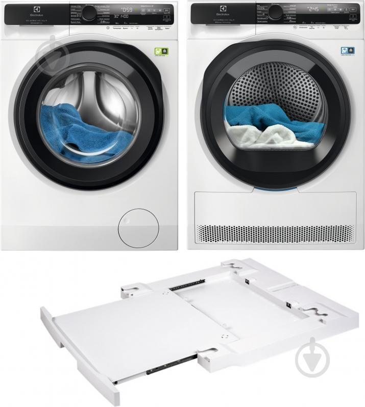 Пральна машина Electrolux EW8F5492QU + сушильна машина EW8D595MUC + з'єднувальна планка E1WYHSK6 - фото 1