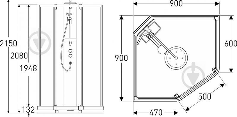 Душова кабіна IDO Showerama 10-5 Comfort 90x90 см 558.124.00.1 - фото 2