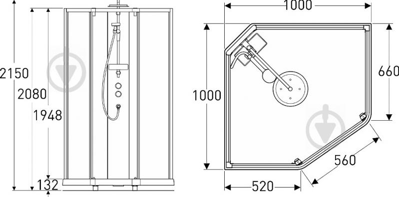 Душевая кабина IDO Showerama 10-5 Comfort 100x100 см - фото 2