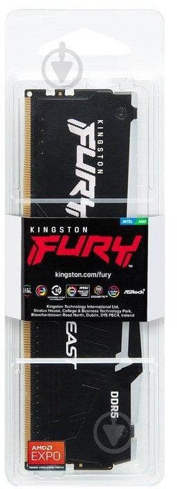 Оперативна пам'ять Kingston DDR5 SDRAM 16 GB (1x16GB) 6400 MHz (KF564C32BBA-16) Fury Beast RGB Black - фото 5