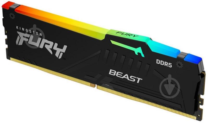 Оперативная память Kingston DDR5 SDRAM 16 GB (1x16GB) 6400 MHz (KF564C32BBA-16) Fury Beast RGB Black - фото 2