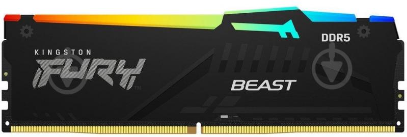 Оперативная память Kingston DDR5 SDRAM 16 GB (1x16GB) 6400 MHz (KF564C32BBA-16) Fury Beast RGB Black - фото 1