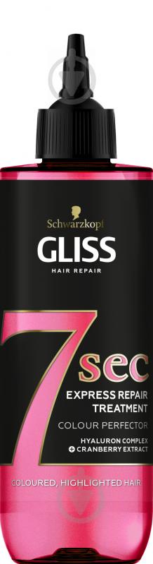 Маска для волосся Gliss Kur Експрес 7 сек Color Perfector для фарбованого 200 мл - фото 1