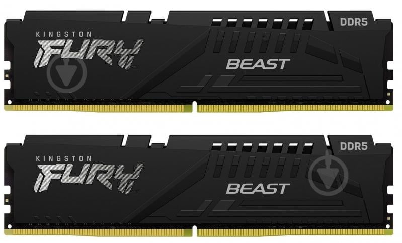 Оперативная память Kingston DDR5 SDRAM 32 GB (2x16GB) 6000 MHz (KF560C30BBK2-32) Fury Beast Black - фото 1 Оперативная память Kingston DDR5 SDRAM 32 GB (2x16GB) 6000 MHz (KF560C30BBK2-32) Fury Beast Black - фото 1