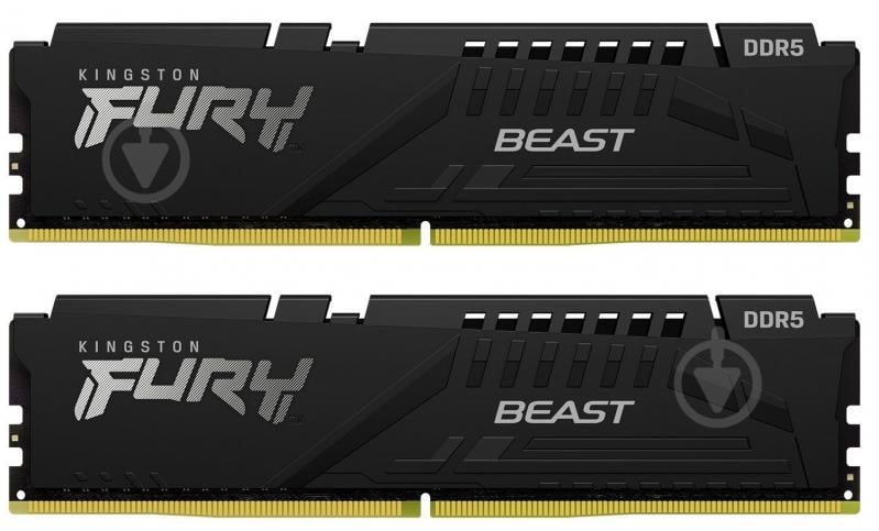 Оперативна пам'ять Kingston DDR5 SDRAM 32 GB (2x16GB) 6400 MHz (KF564C32BBK2-32) Fury Beast Black - фото 1